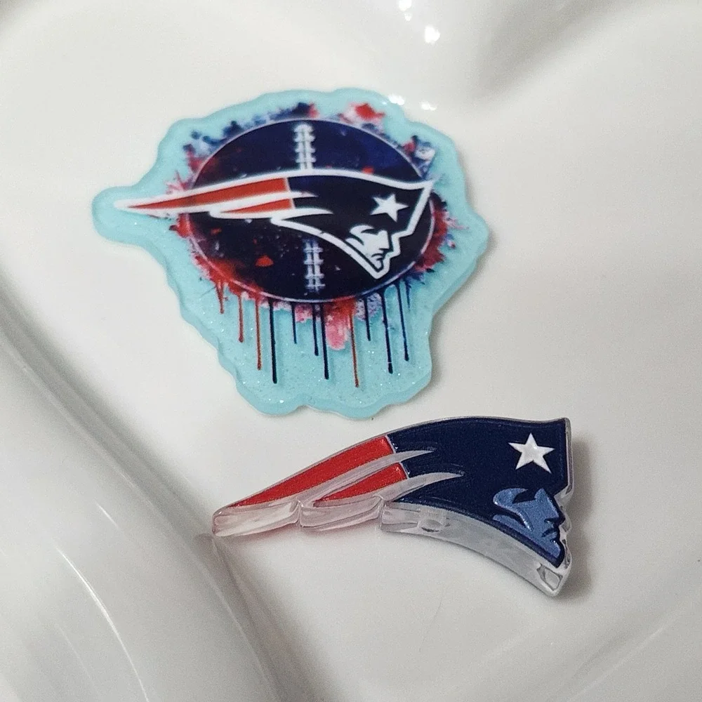 Football Flatback Focal Bead  Badge Pat Keychain Crafts Beaded Pen Jewelry